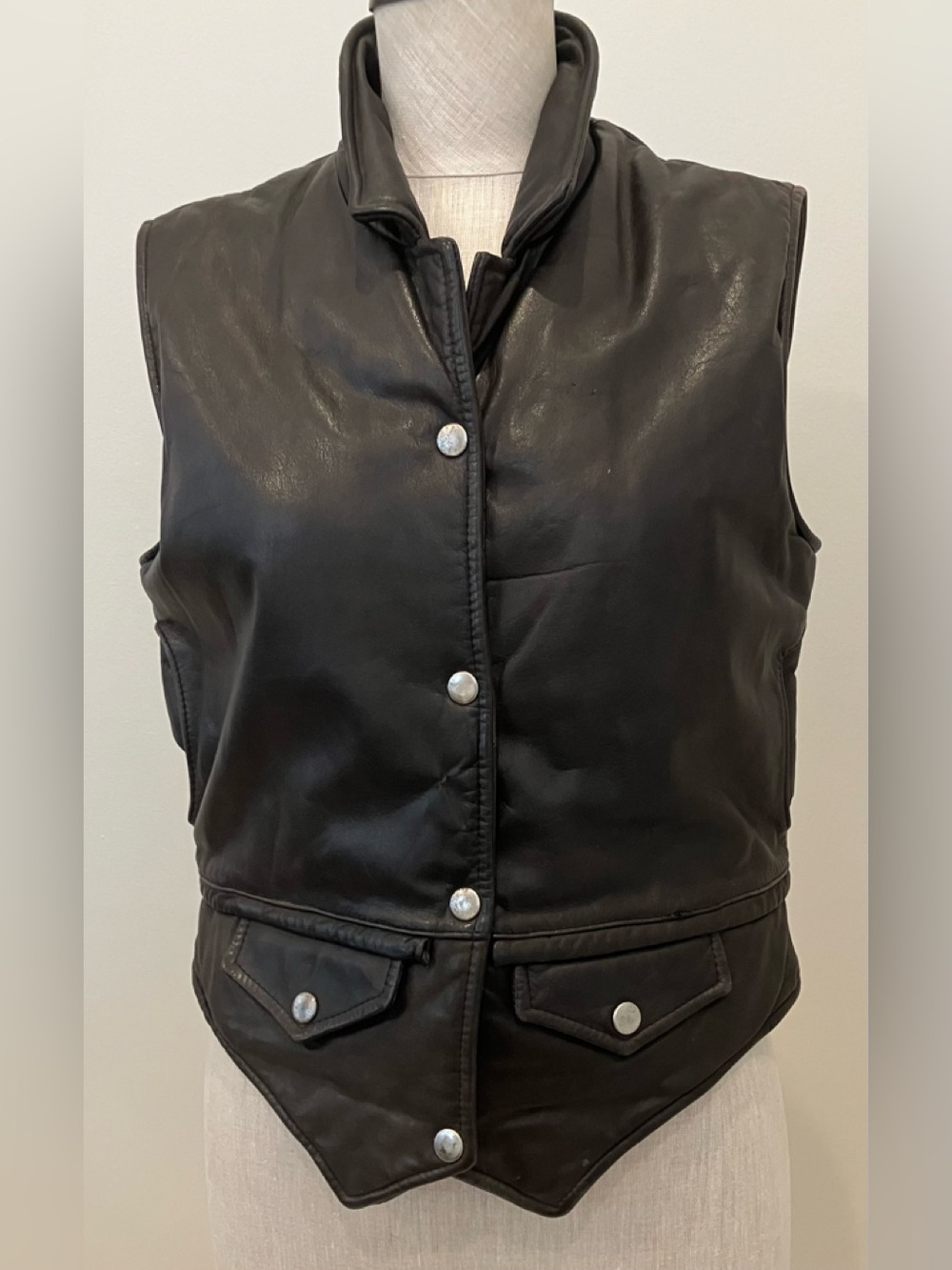 Vintage Gandalf Ladies Leather Vest Sz S